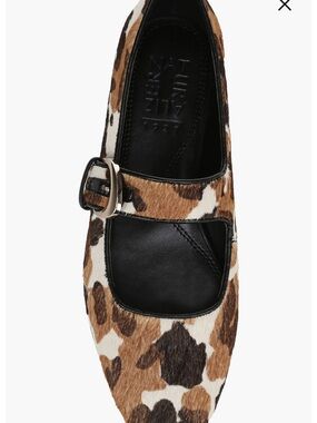 Naturalizer Leopard Print Mary Jane Flats in Brown and Tan
